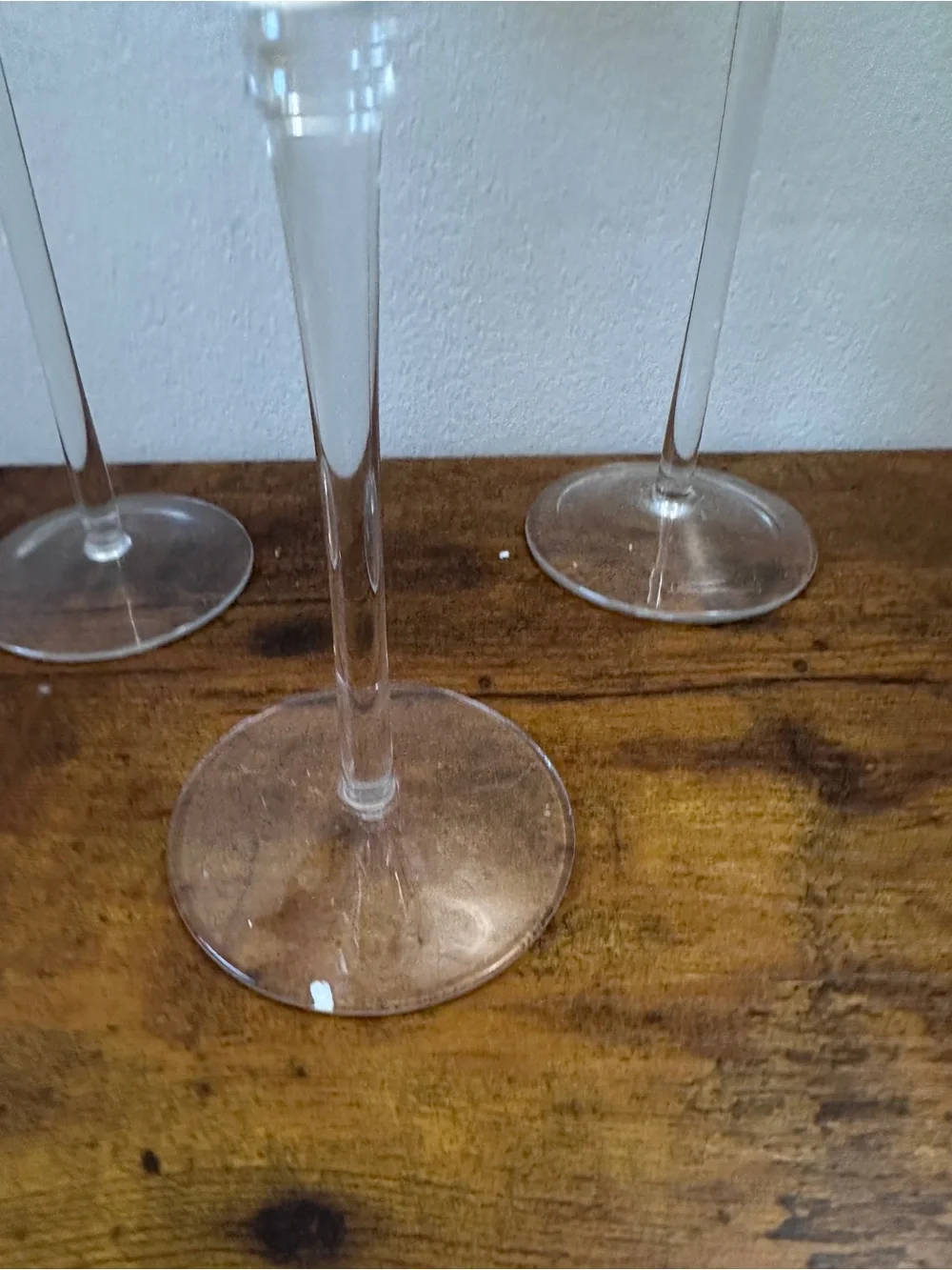 Trim A‎ Home Christmas Glass Voti­ve Candle Holders Tartan Ribbon Holly Set of 3